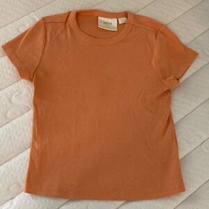 Anthropologie Peach Short Sleeve Tee
